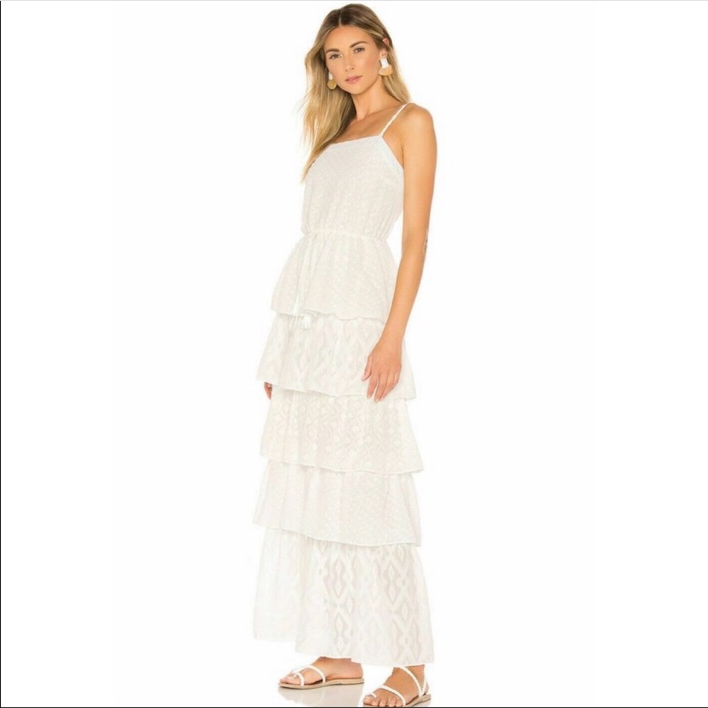 NWT Revolve ELLEJAY White Gauzy Maxi Dress Small